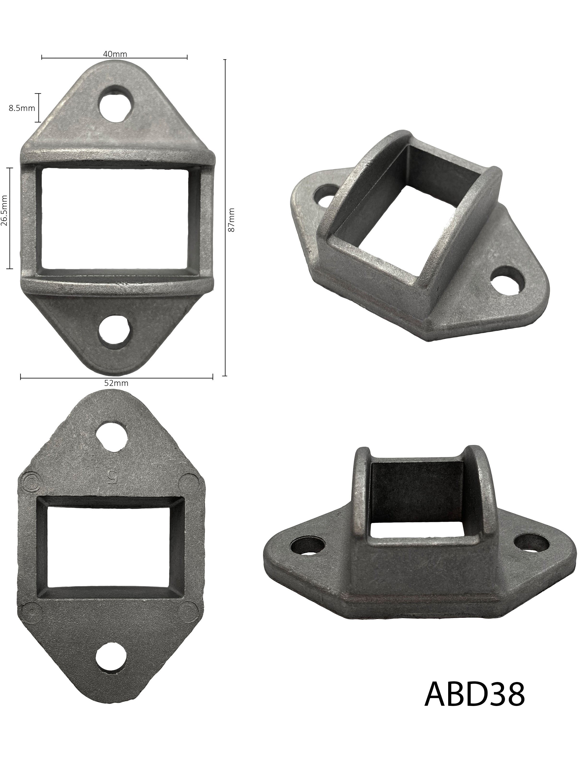 Aluminium Double Lug Bracket 38x25