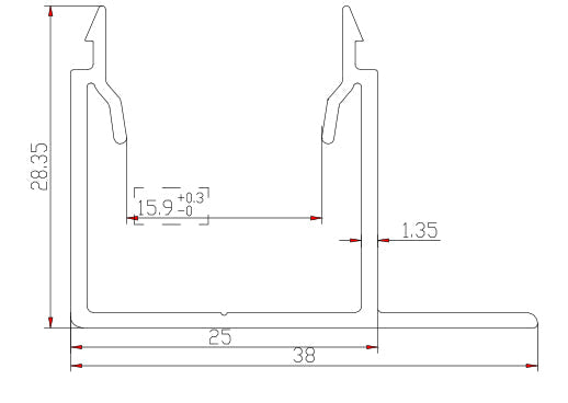 Aluminium F-Channel & Cover to suit 75x16 Monument