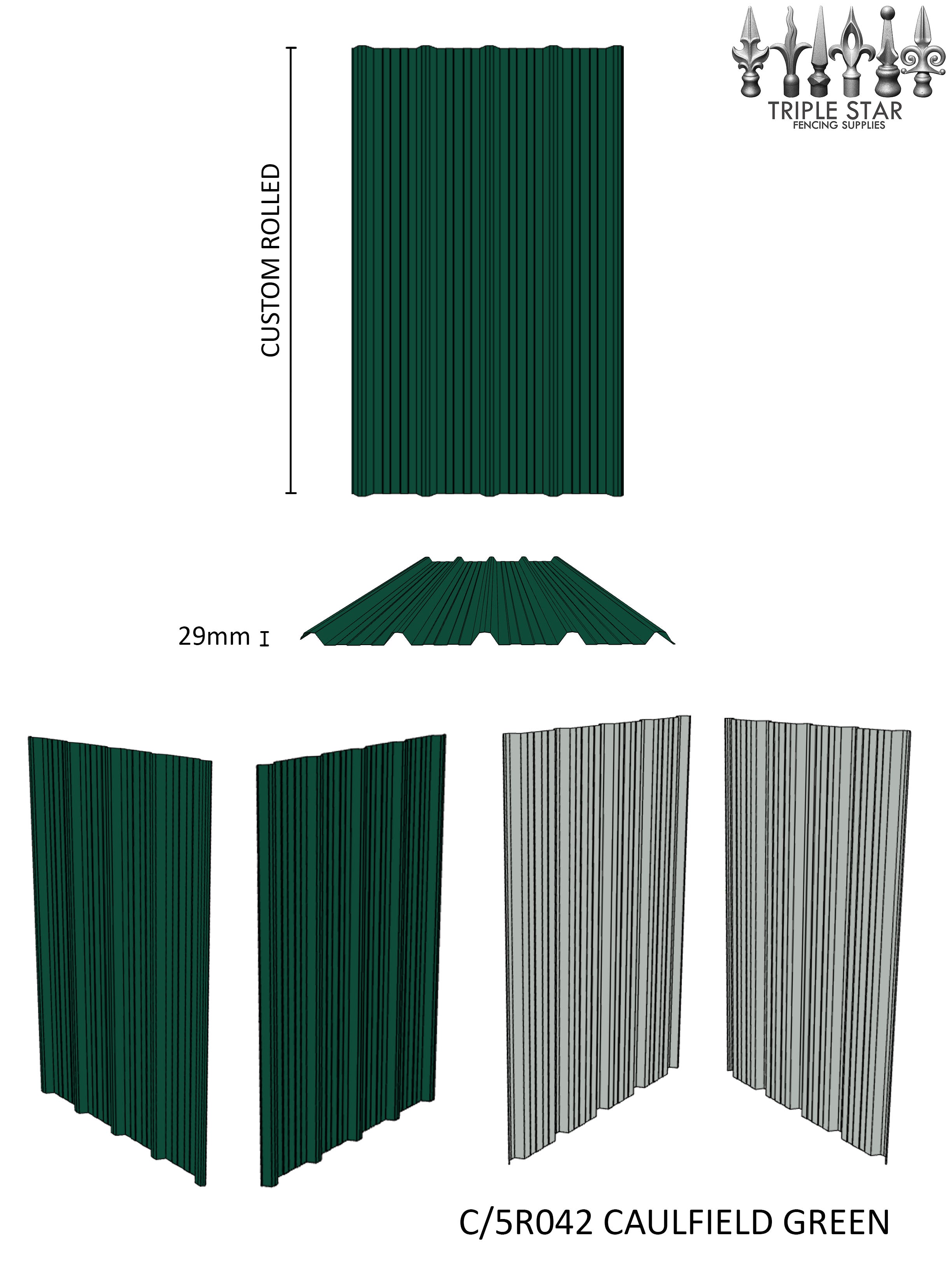 5-Rib Roofing Sheet CAULFIELD GREEN