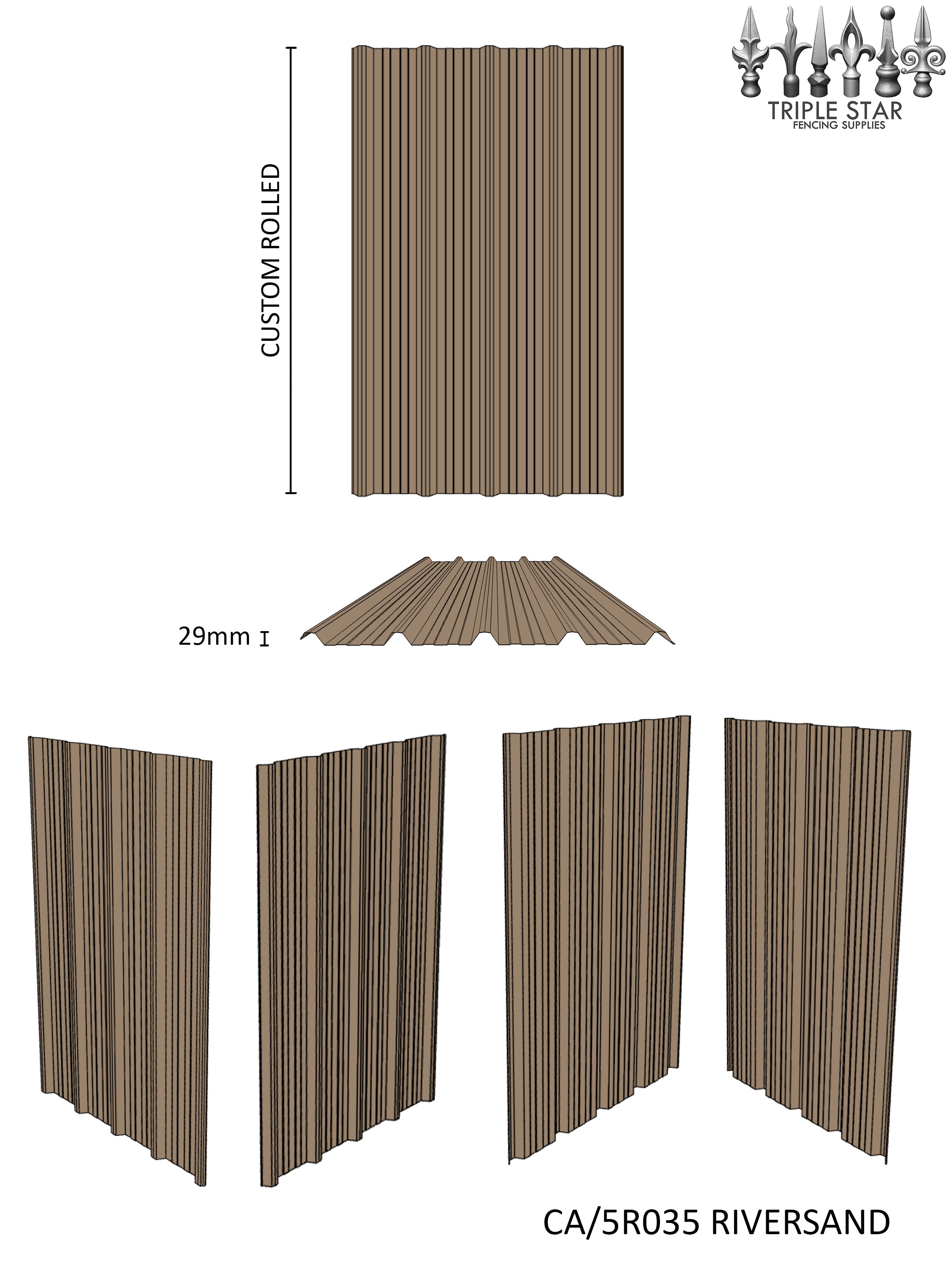 Colorbond® 5-Rib Infill Sheet RIVERSAND