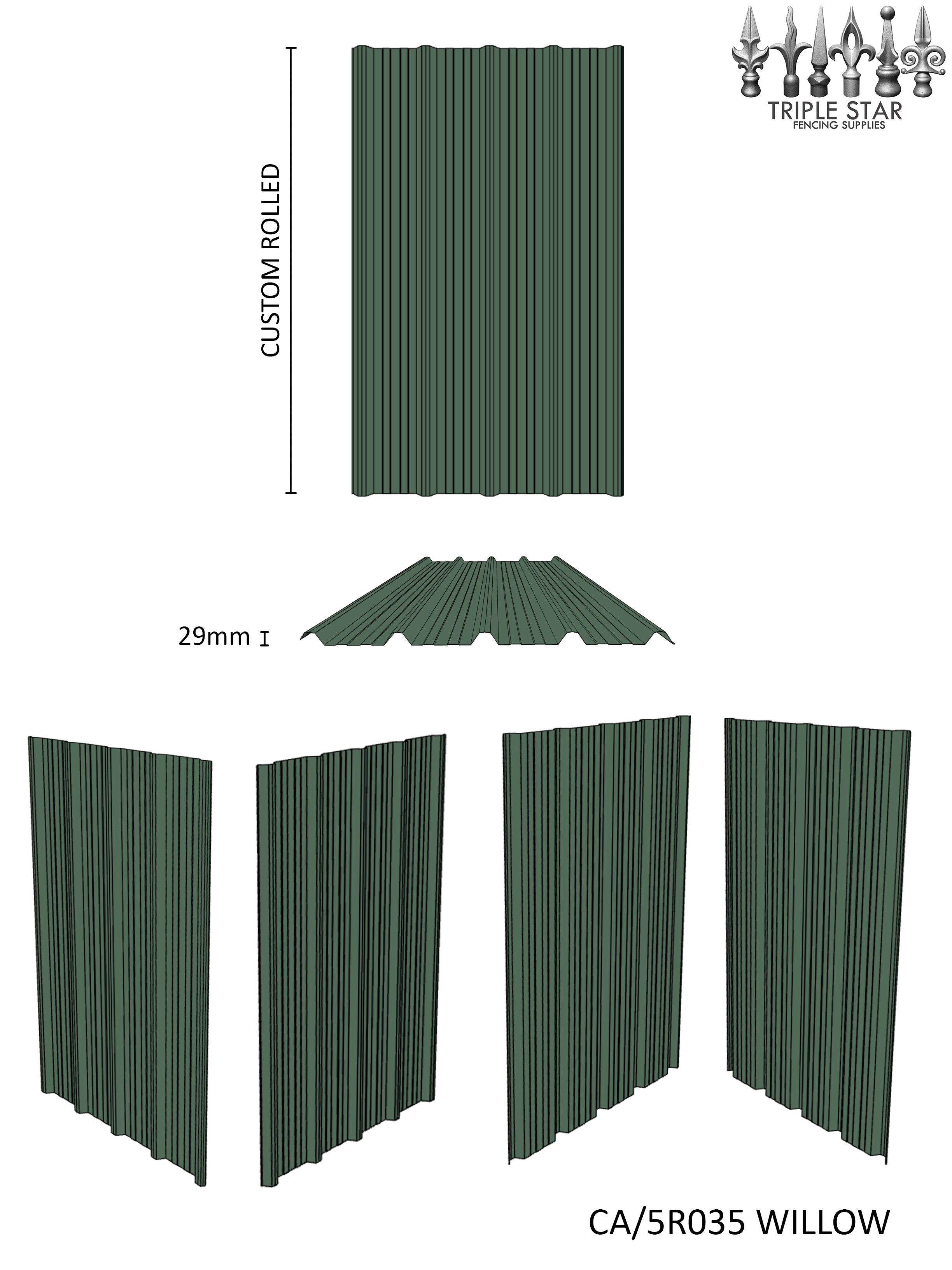 Colorbond® 5-Rib Infill Sheet WILLOW