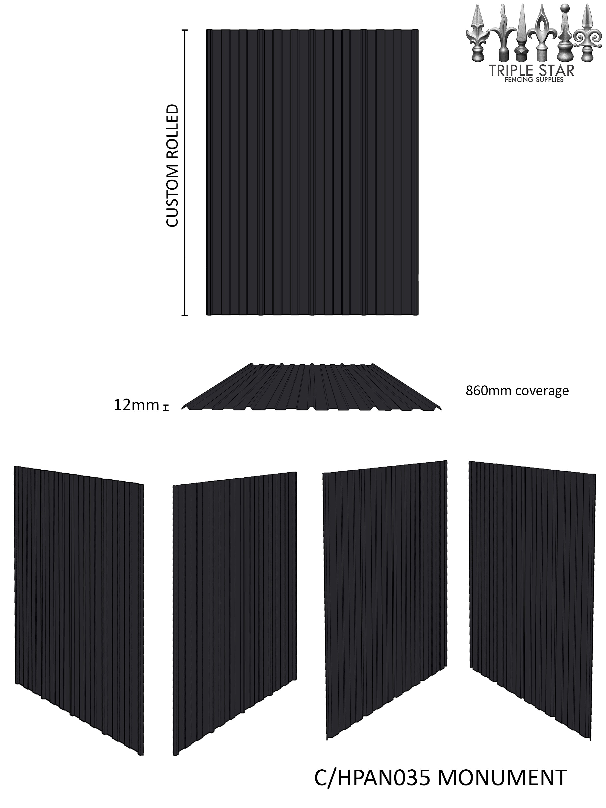 Colorbond® Hex Panel Wall Cladding Sheets MONUMENT