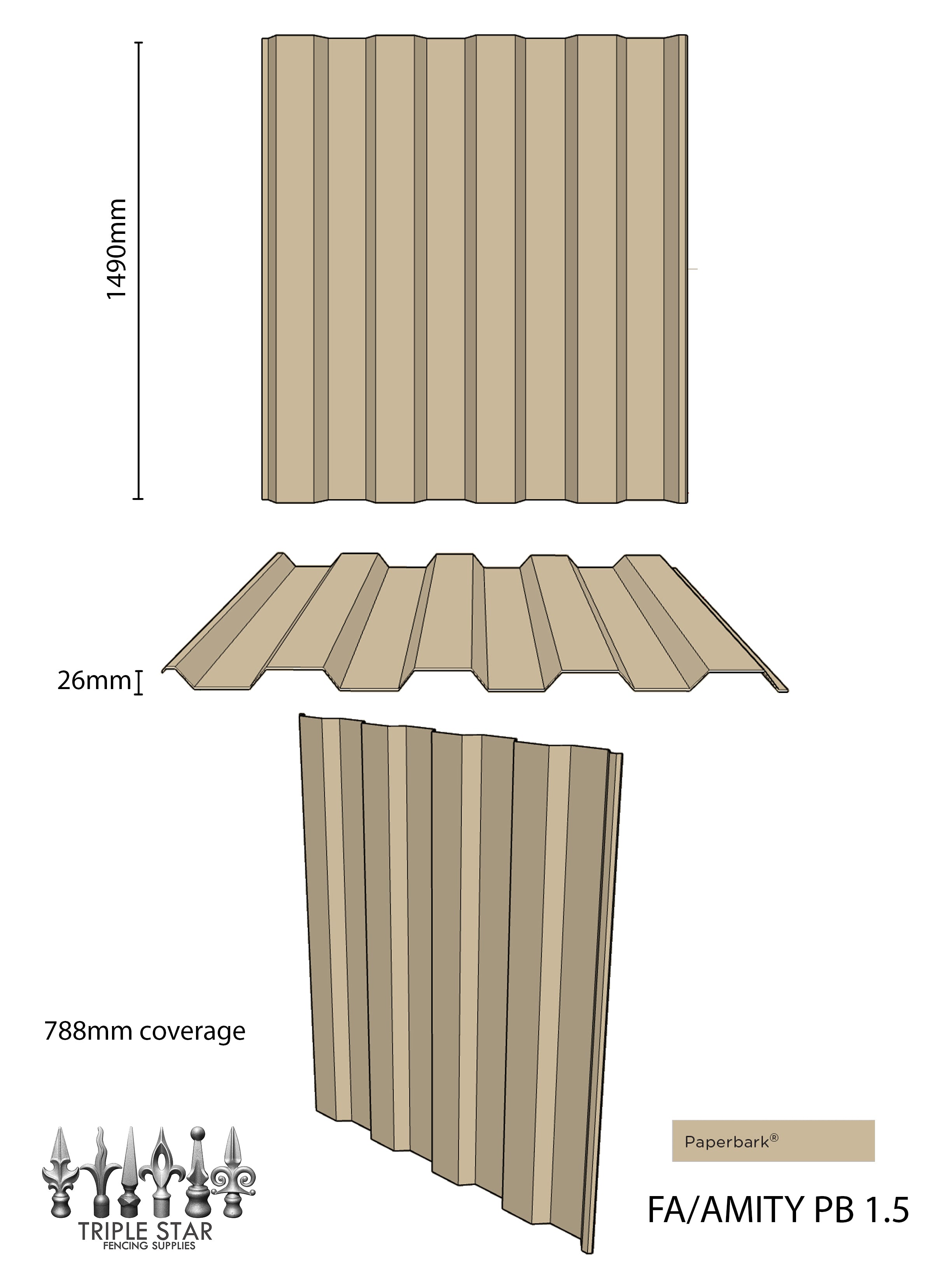 Colorbond® Amity Sheets PAPERBARK/TERRACE