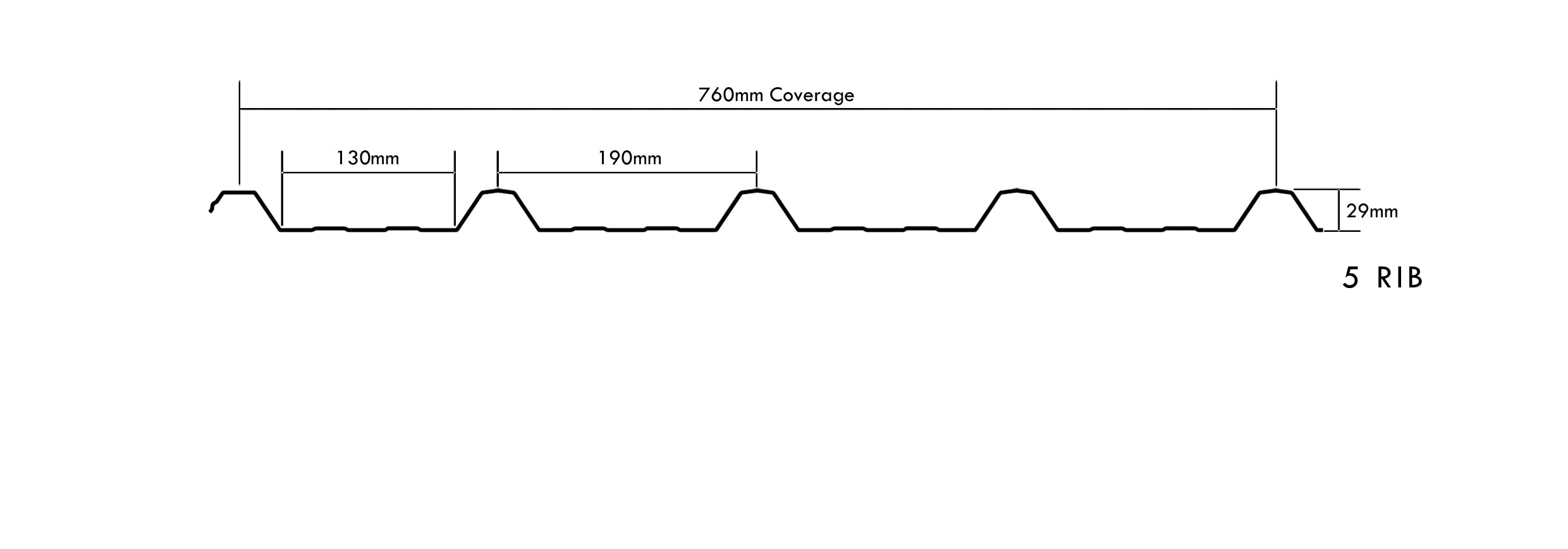 5-Rib Roofing Sheet PAPERBARK