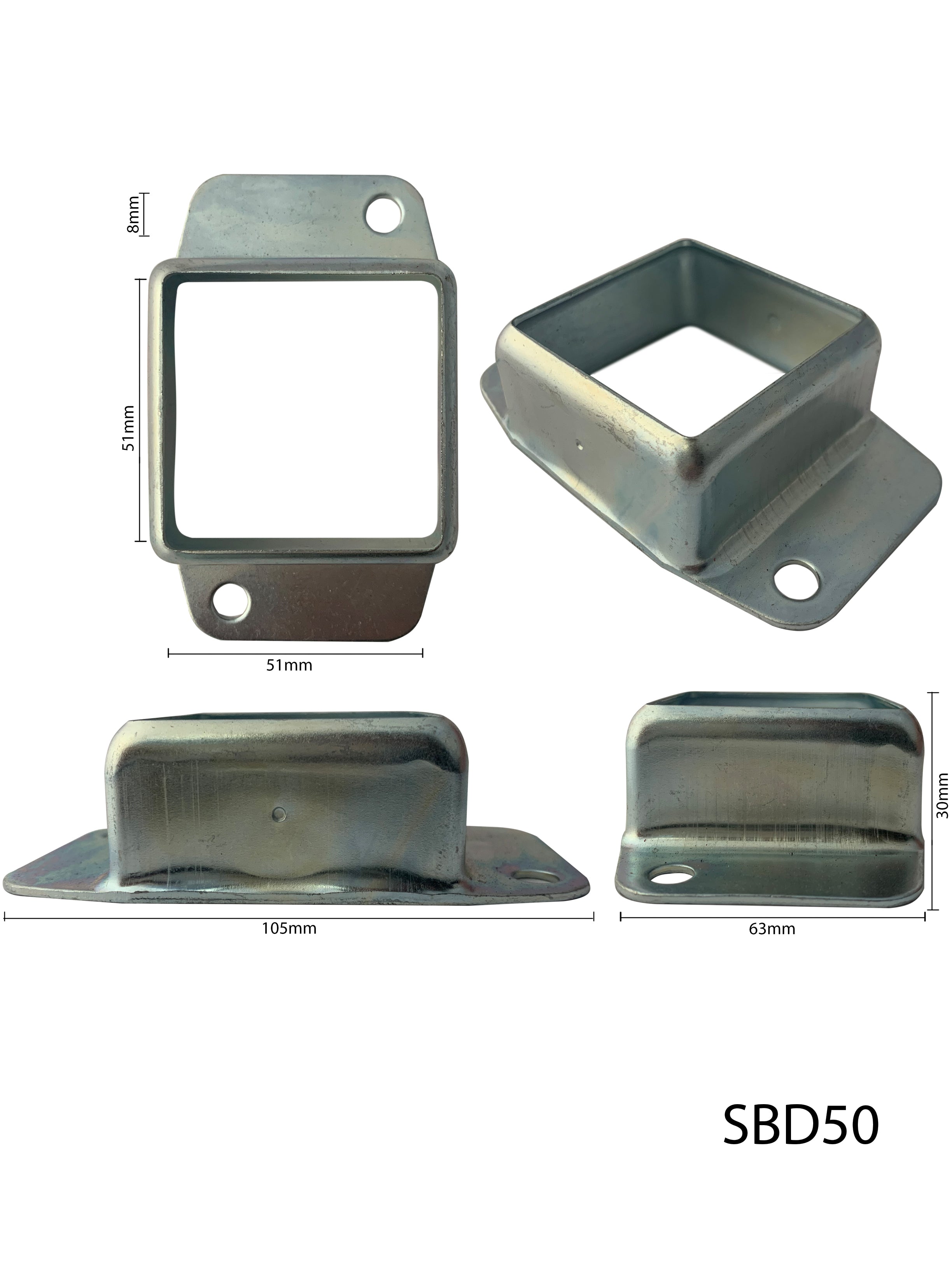 Steel Double Lug Bracket 50x50