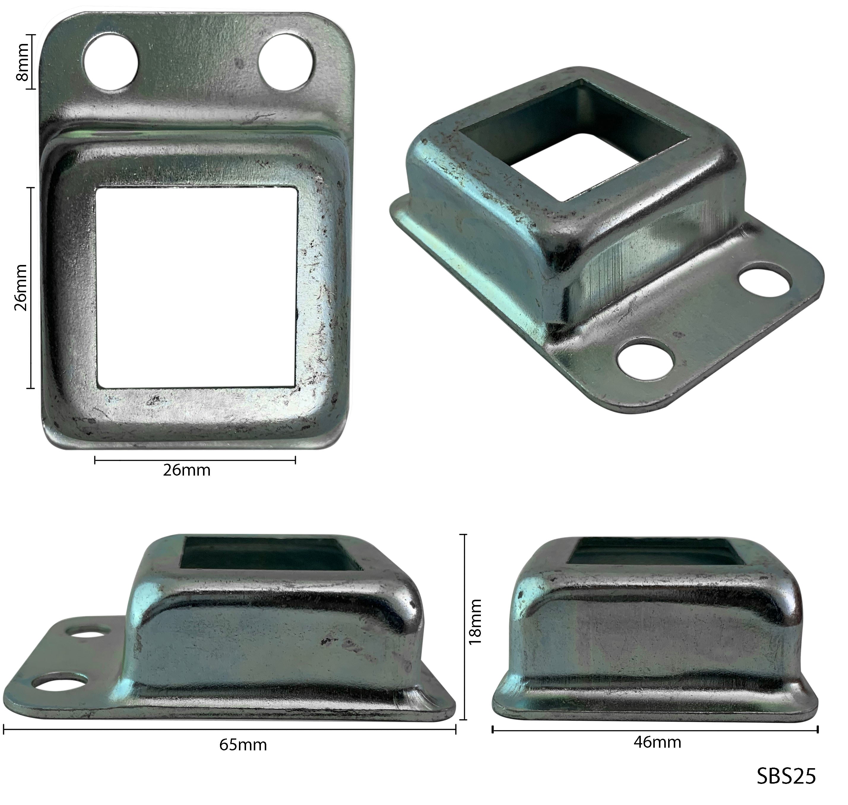 Steel Single Lug Bracket 25x25