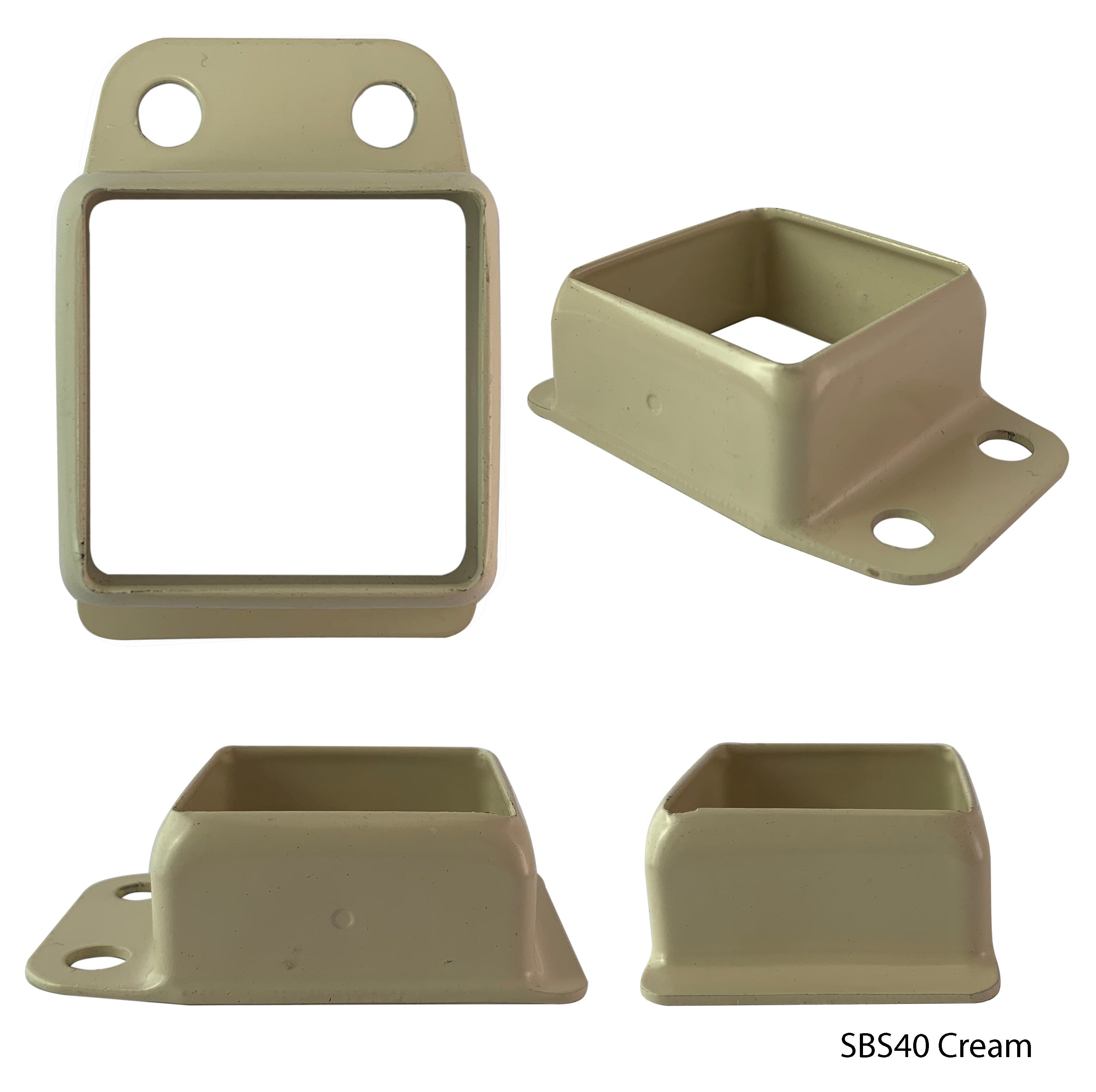 Steel Single Lug Bracket 40x40 Cream