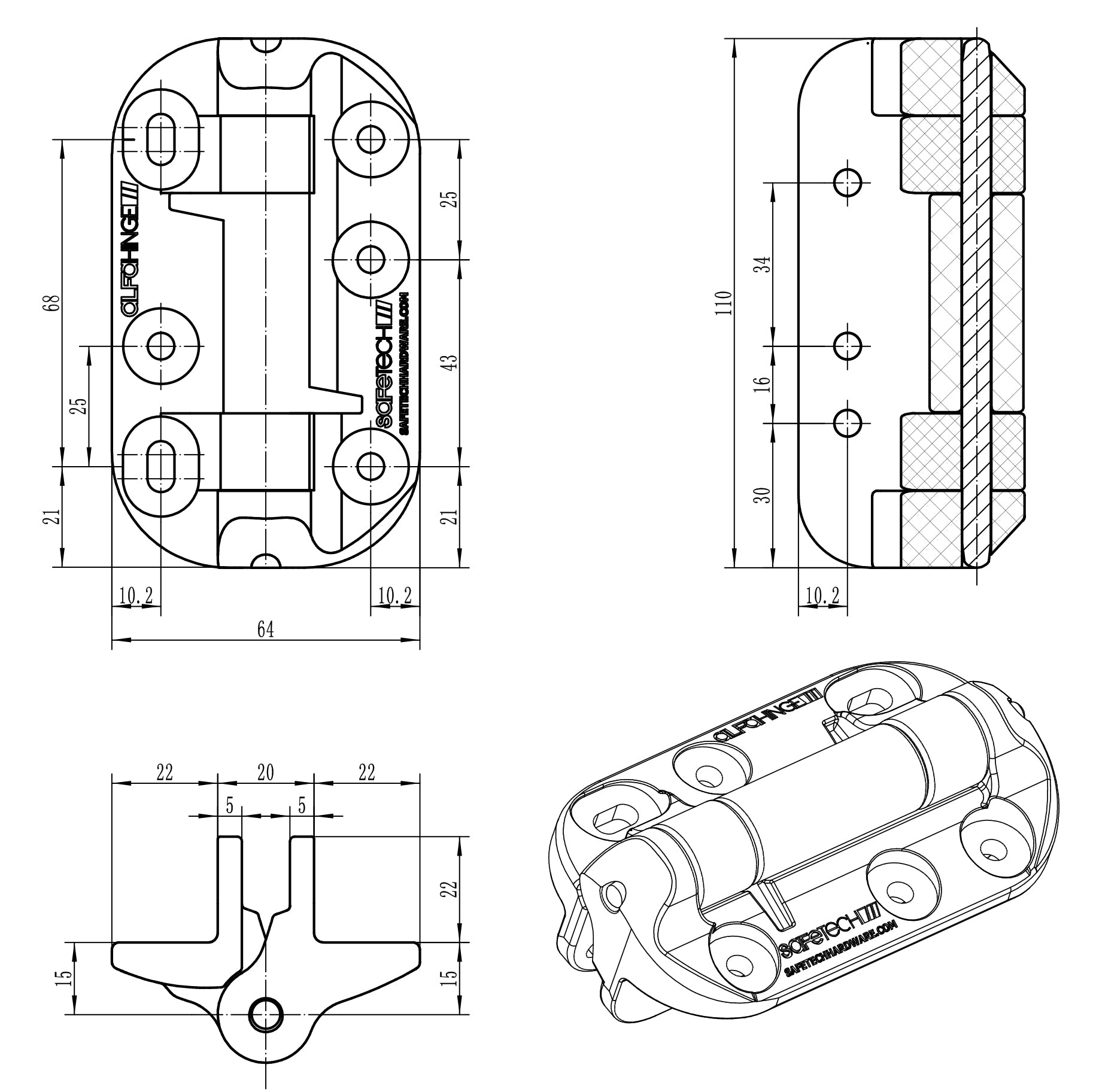 Safetech Neutral Tension Hinges (pair)